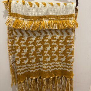Free People Mustard Yellow Blanket Scarf